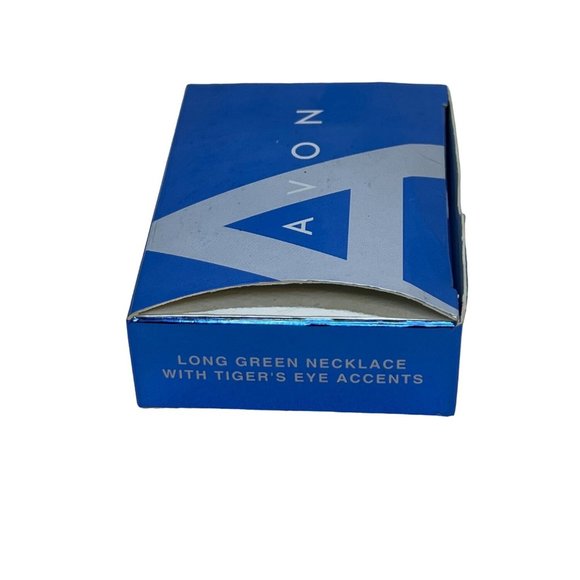 Avon Long Green Necklace with Tiger's Eye Accents (4309) - Picture 8 of 8